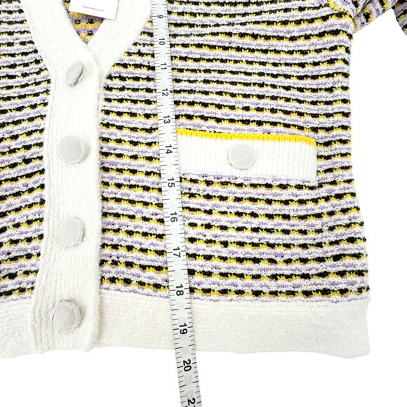 ME+EM Summer Jacquard 3/4 Sleeve Jacket in Cream Multi S - Picture 9 of 10